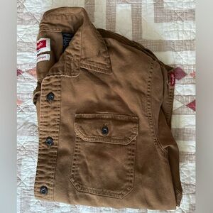 brown wrangler button down